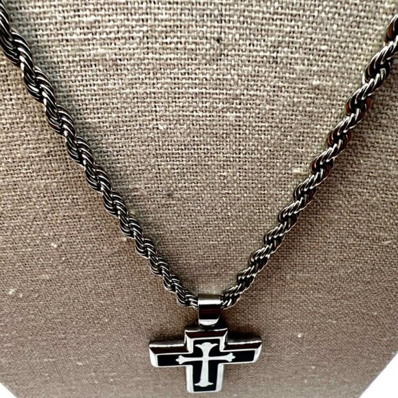 Stainless Steel Cross Necklace & Saint Benedict Bracelet.  B90 - Picture 6 of 16